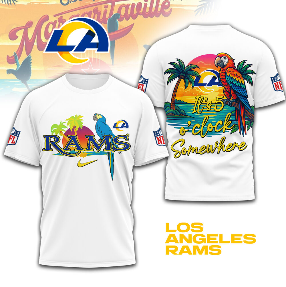 Los Angeles Rams | Premium NFL Its 5 Oclock Somewhere 3D Shirt