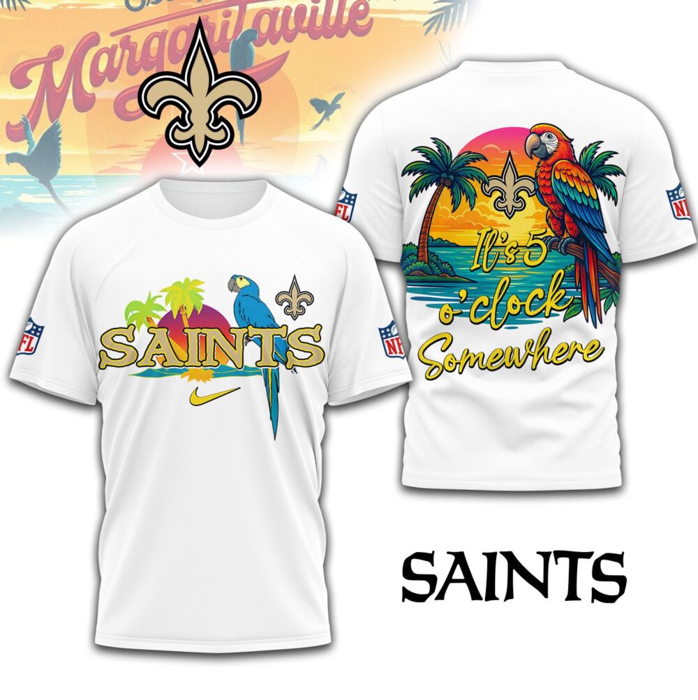 New Orleans Saints | Premium NFL Its 5 Oclock Somewhere 3D Shirt